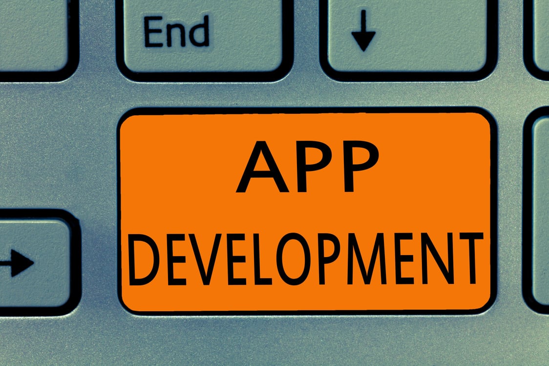 Conceptual hand writing showing App Development. Business photo text Development services for awesome mobile and web experiences