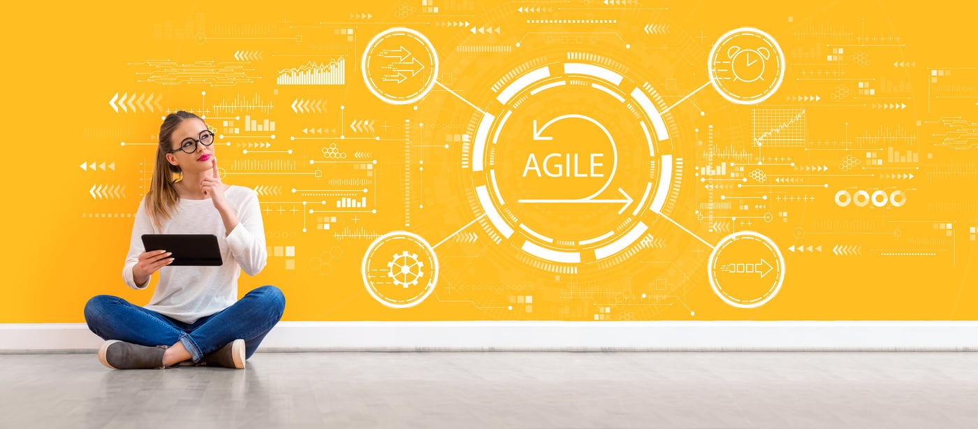 Agile concept with woman using a tablet