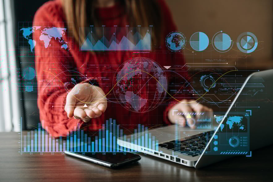 Intelligence and Business Analytics with Dashboard Concept.Websi