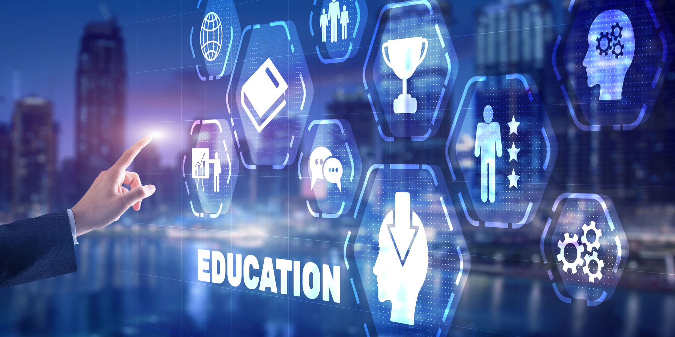Education process of facilitating learning. Business education concept.