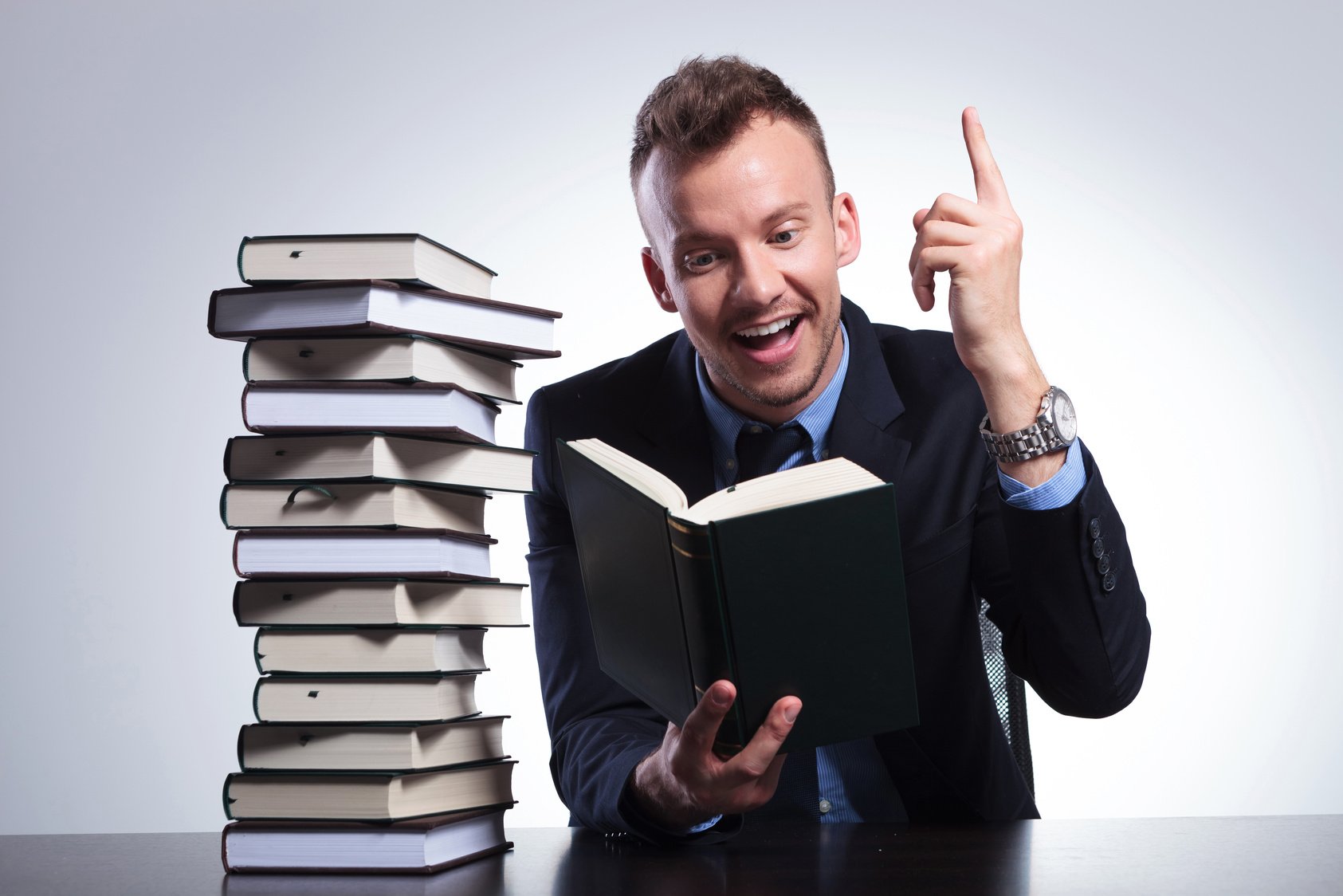business man understands his book