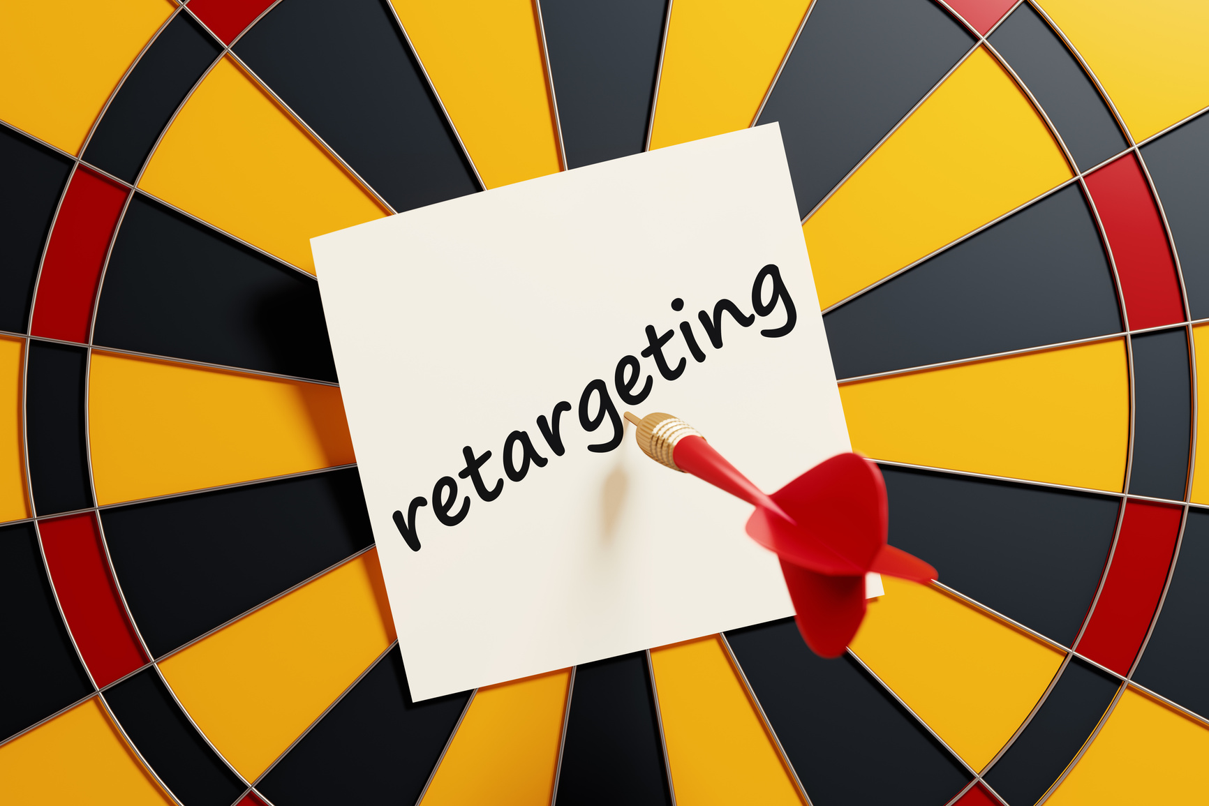 Dart Hitting The Bull's Eye - Digital Marketing And Retargeting Concept