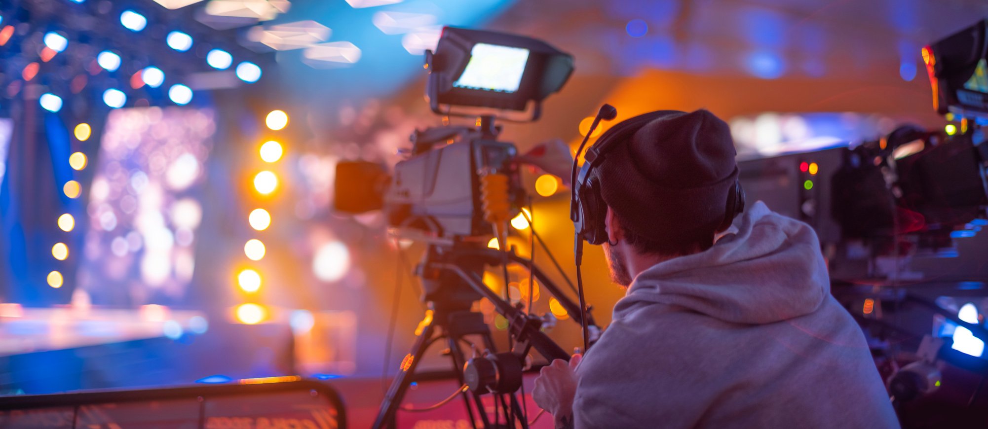 cameraman on the set of a TV show