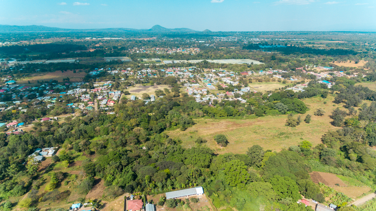 Aerial View of the Rural Area Away from Arusha