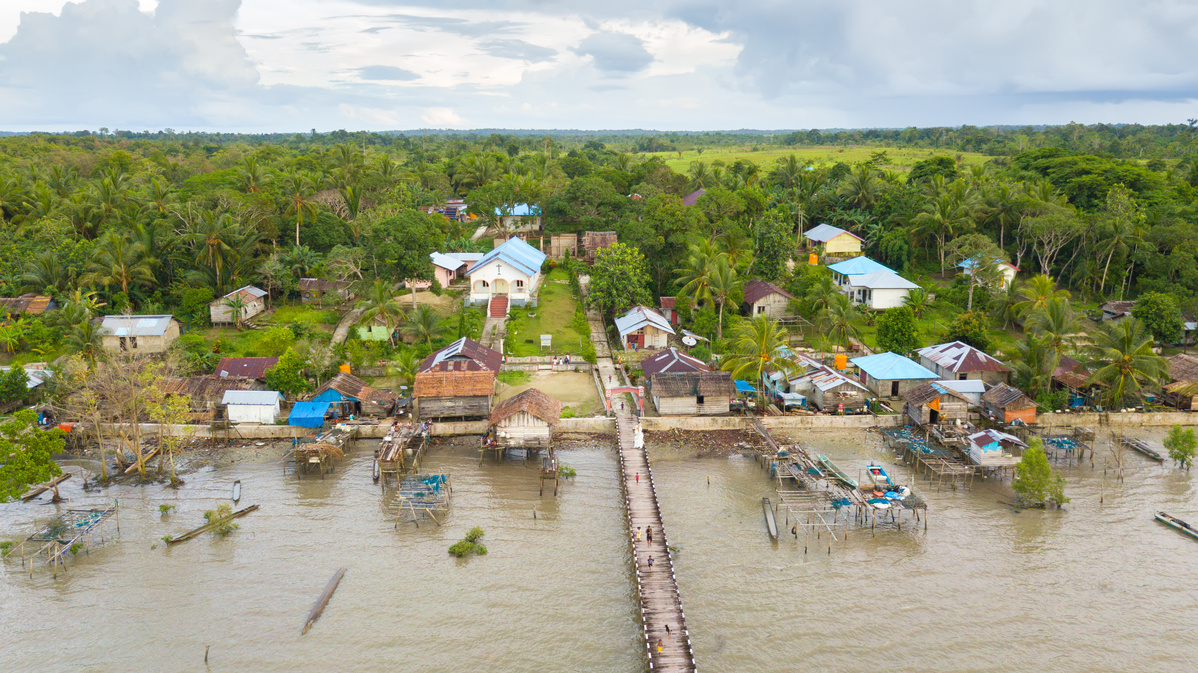 Aerial View of Indonesian Remote Village