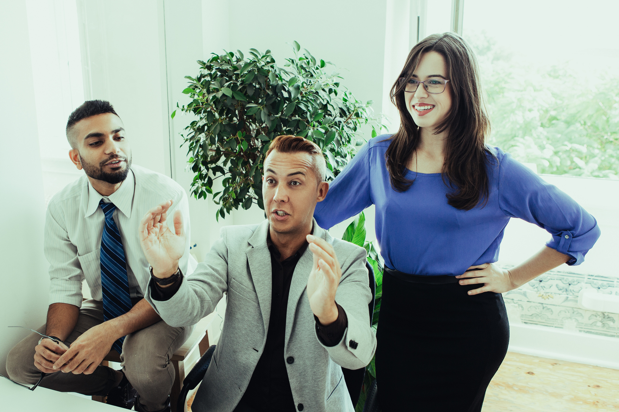 Purposeful coworkers imaging new project