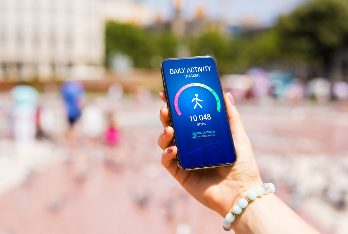 Daily Step Counting App Displayed on a Phone 