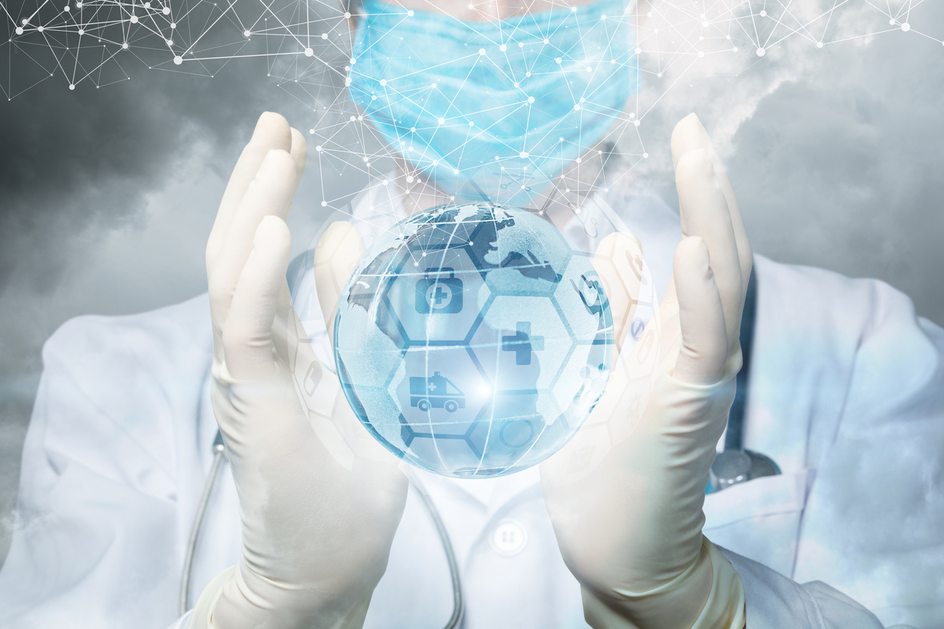 The concept of global health care.